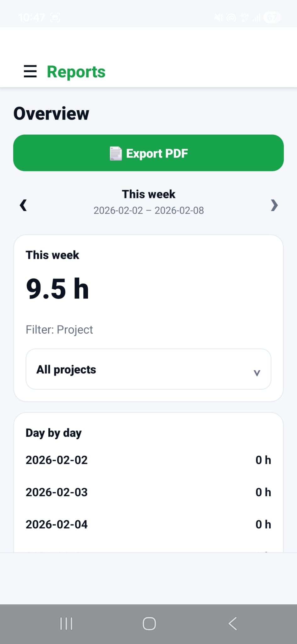 LiteClock app overview screenshot